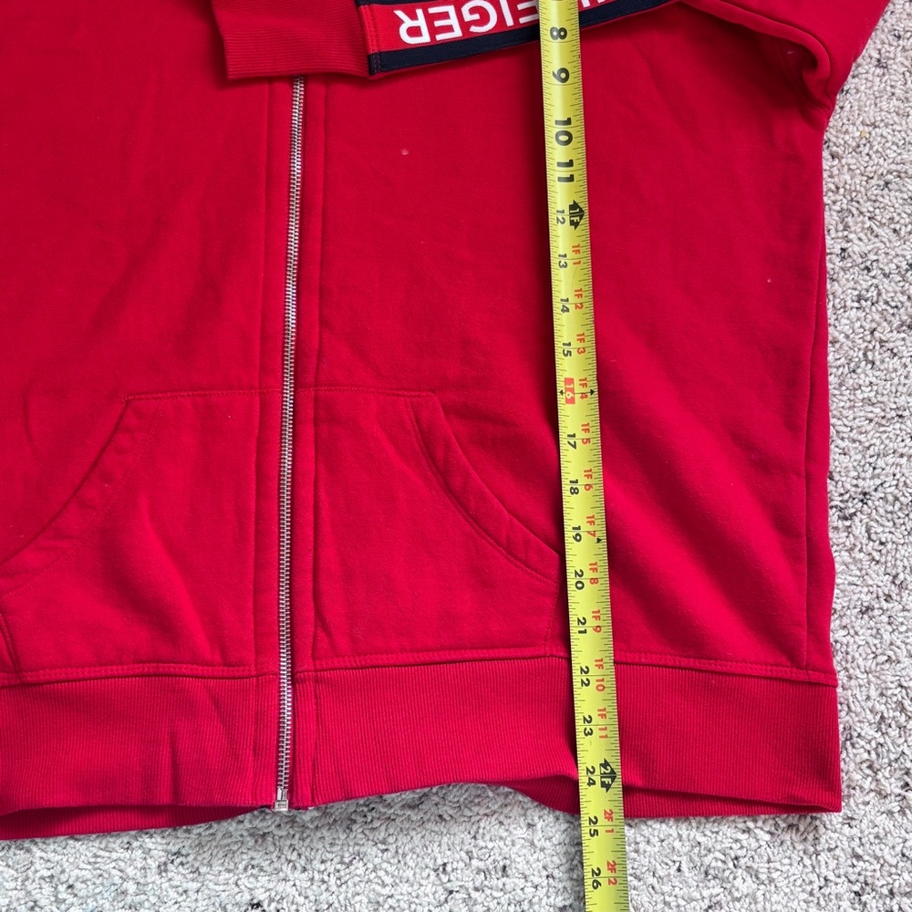 Streetwear casual Tommy Hilfiger Men’s Red Full zip up Hoodie with Logo XL - Picture 9 of 12